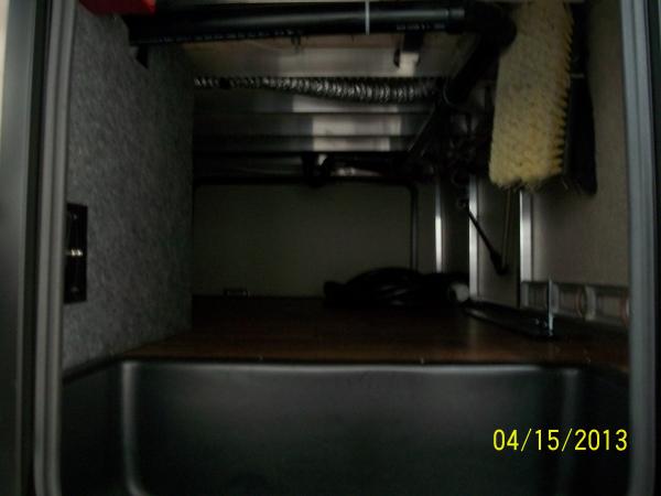 Storage compartment with no light turned on.