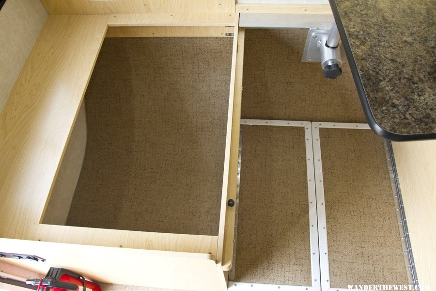 Storage under dinette seating