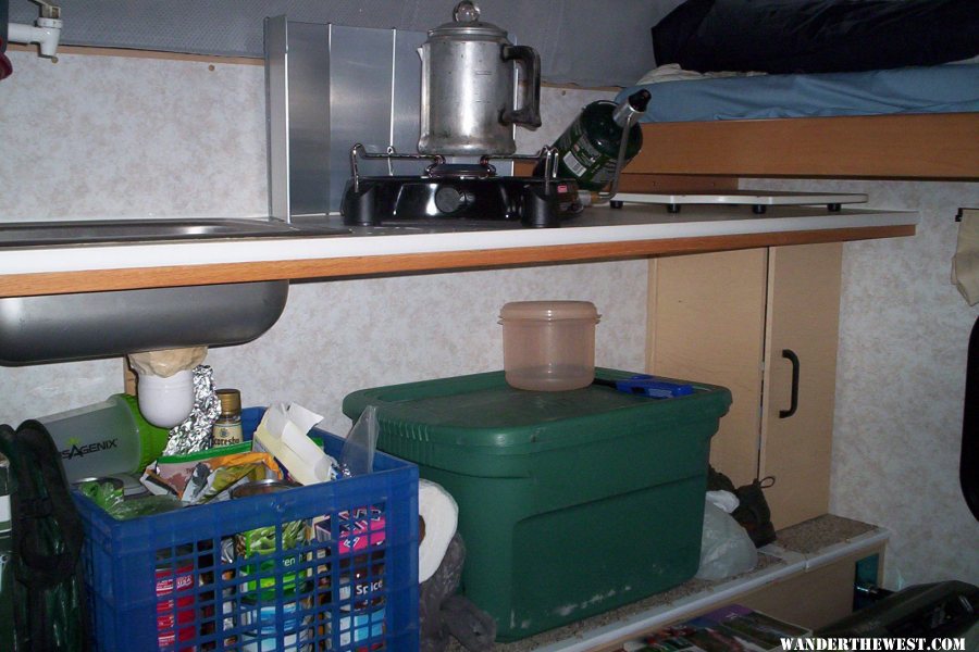 Storage under Galley counter