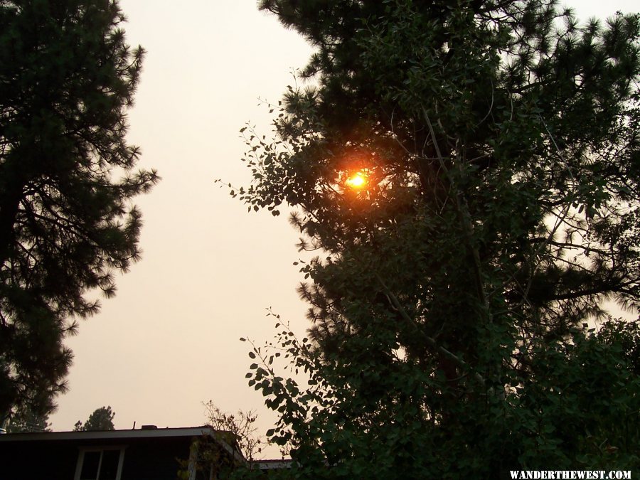 Sun over a smoky Susanville