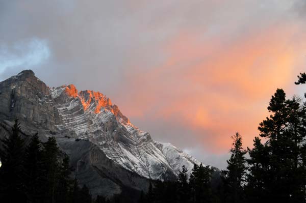 Sunrise color outside of Banff.