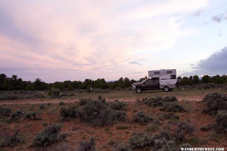 Sunset at camp Grand Staircase