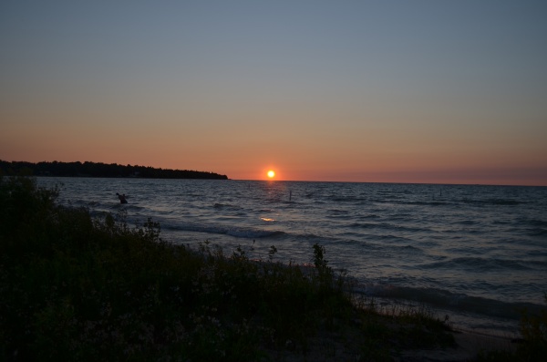 Sunset on Lake Michigan at Wilderness State Park