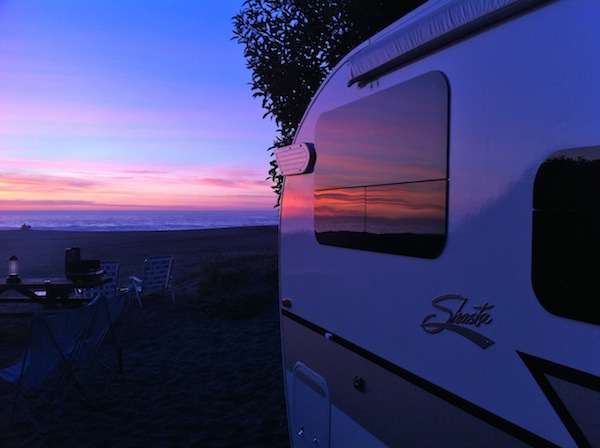 Sunset Shasta ar the Beach