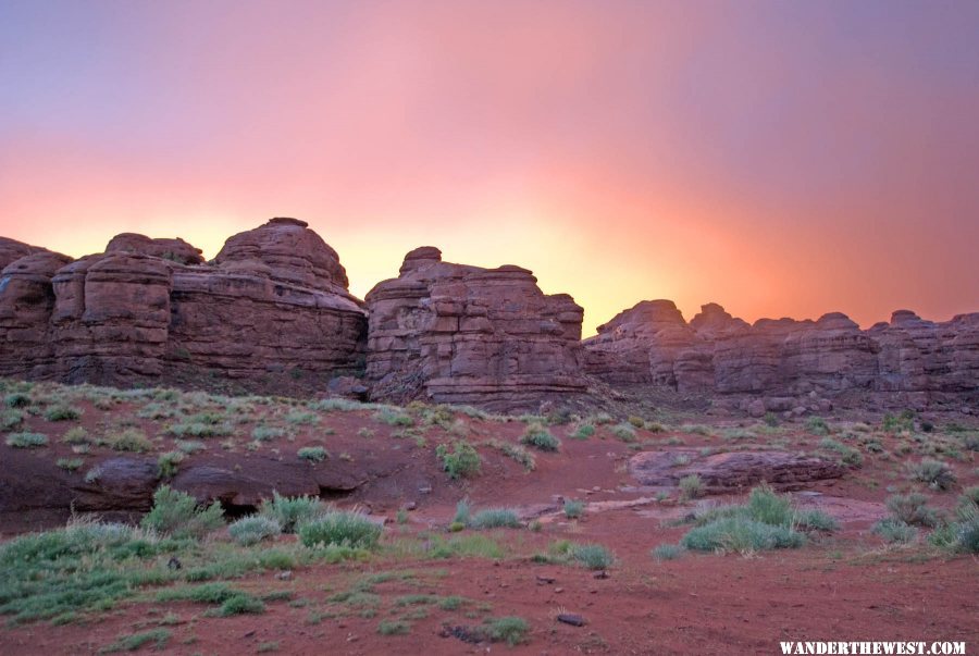 Sunset to the West--BLM's Indian Creek Camp