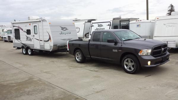 Taking "Baby Jay" out for a tow test with the new pickup.