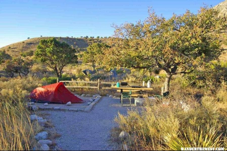 Tent Section of Pine Springs Campground