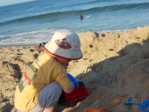 The beach is for sand castles & big dump trucks.