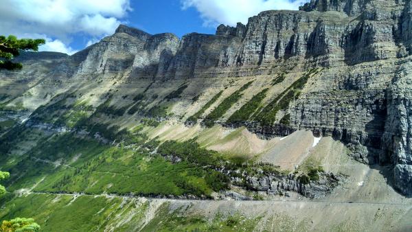 The Garden Wall
you can make out the road grade of "Going to the Sun Road" listed as a historic civil engineering landmark built in 1930 at the bottom