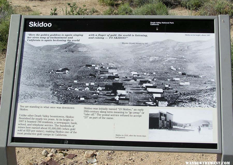 The Interpretive Sign at Skidoo