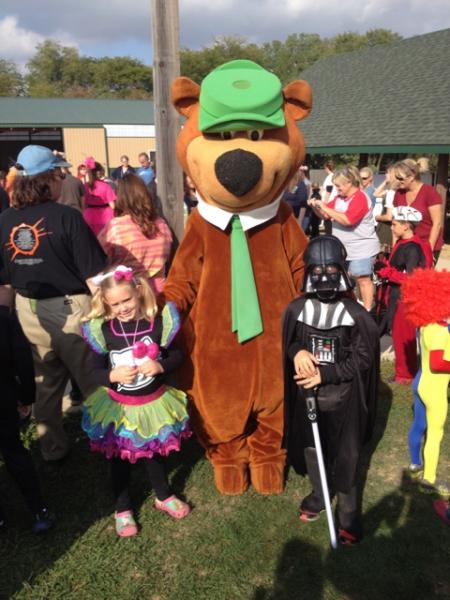 The kids and Yogi at Goodfield Illinois