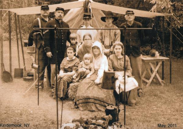 the kid's around the Camp fire @ Kinderhook, Ny. In the beginning of the war many officers brought their family's to war with them. this didn't last t