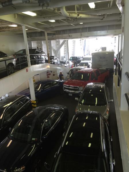 The Rig loaded into a Ferry from Long Island to Bridgeport, CT.  July 2015