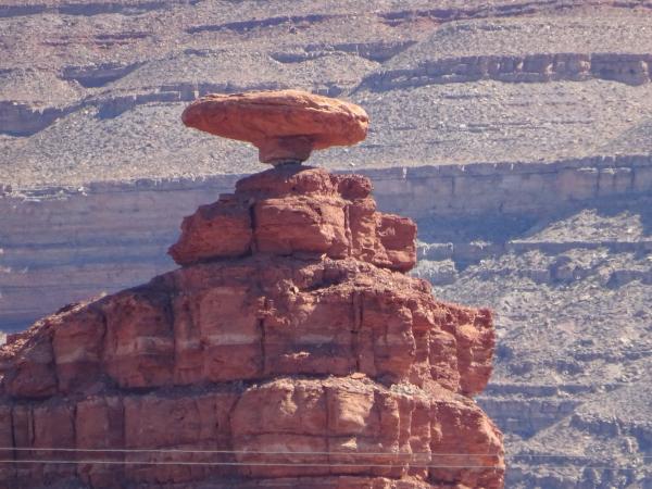 The rock formation that gave Mexican Hat, Utah its name.