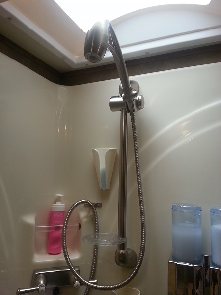 The shower hardware in our 2015 38RL (with the updated Oxygenics showerhead which we LOVE)