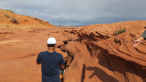 The top of Lower Antelope Canyon, Page, Utah.