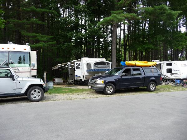 This is along the Ausable River, the campground has sites across the street, more spacious and wooded lot.