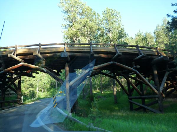 This is an example of the many wooden pigtail bridges on the Norbeck Highway.  Each bridge is constructed a little differently and is part of the char