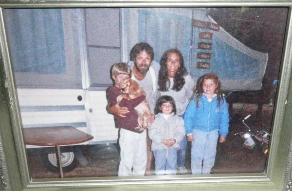 This is our first pop-up. The "kids are now (from left to right) 39, 33, and 35. That was our very first dog, Buffy, a Cocker Spaniel.