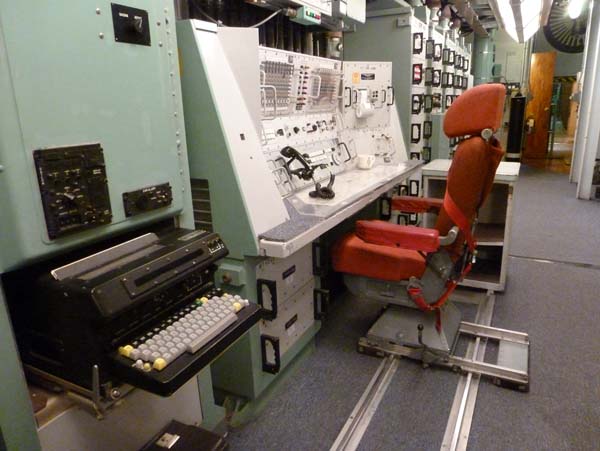 This is the control room for a missile complex. You've probably seen in the movies images of the two guys who have to turn their keys simultaneously t