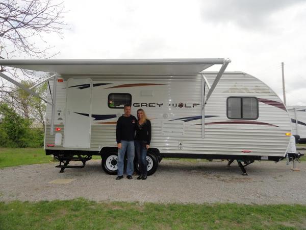 Tom and Lucille at The Outpost RV's 3 spot "campground"