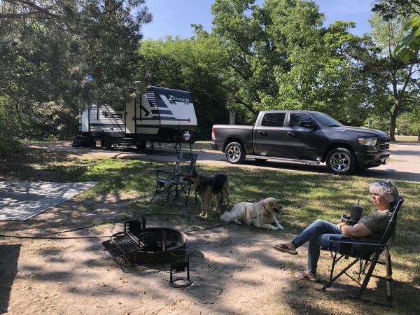 Took our Zinger out for the Memorial Day weekend. Spent four nights at Two Rivers State Recreation Area, Waterloo, NE. This was our first trip with wo