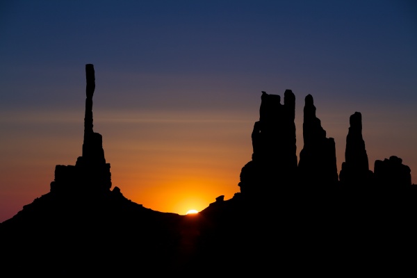 Totem Pole and Dancers at Sunrise, Monument Valley Tribal Park