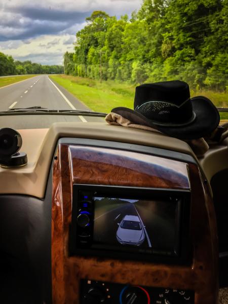 Tow Car in the Rear View Camera