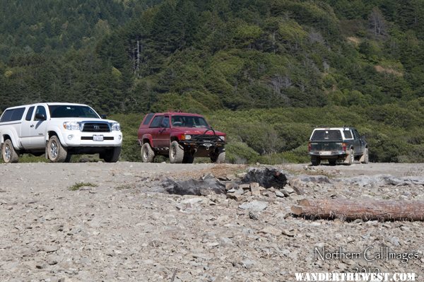 Toyota's on the beach