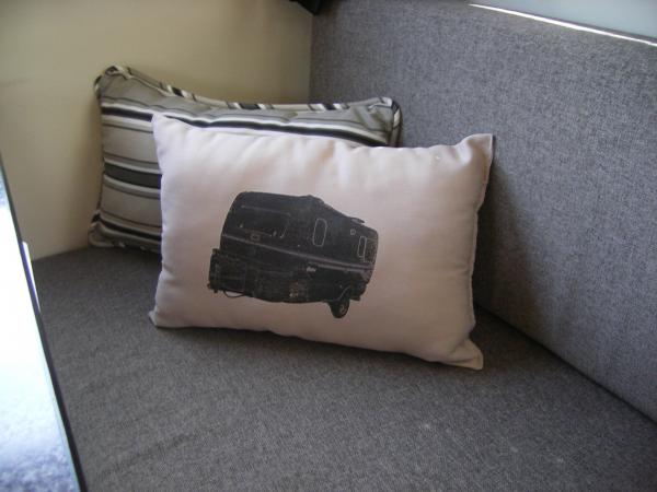 Trailer pillow - done with my inkjet printer.