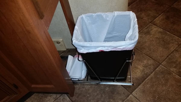 trash can before installing door