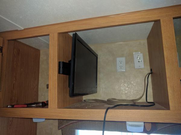 TV in stowed position.