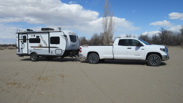 TV & TT hitched.  FYI trailer has no water at time of picture.