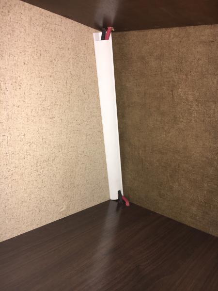 Underneath cabinet to nightstand