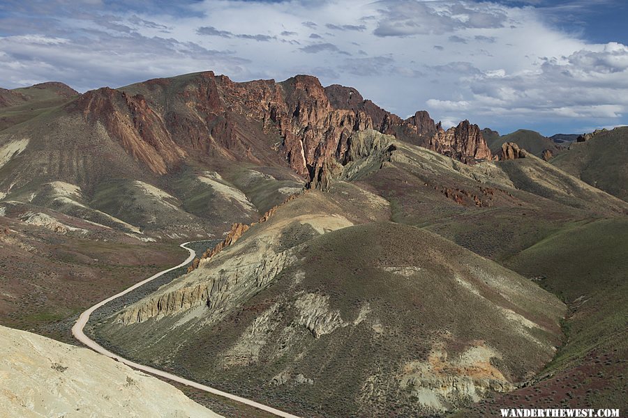 View from atop a mountain at Leslie Gulch