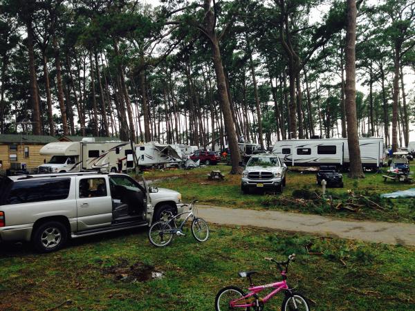 View from our camper.  Our area was not hit as bad as other areas in the campground.