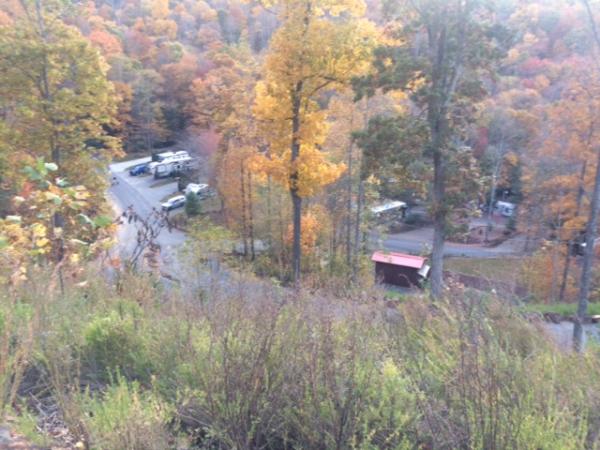 View from our site at Mama Gertie's Hide-a-Way campground.