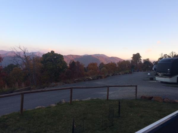 View from our site at Mama Gertie's Hide-a-Way campground.