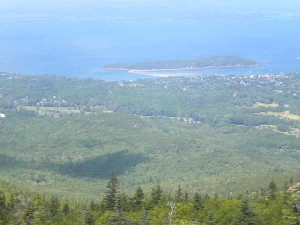 View of Bar Harbor and Bar Island