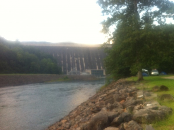 View of Fontana Dam from our camp site