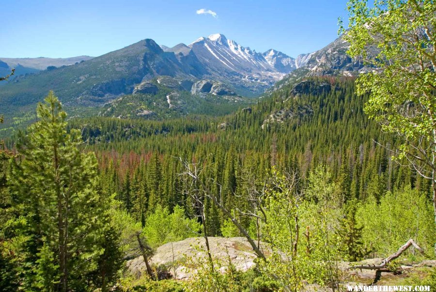 View of Long's Peak from Emerald Lake Trail