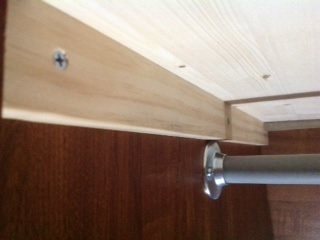 Wardrobe shelf bracket (bed side wall)