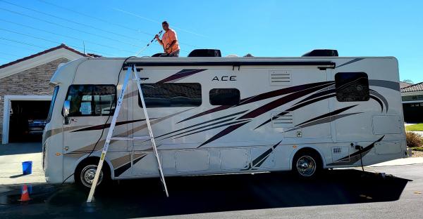 Wash rack work prior to leaving on a short trip to Yucaipa Regional Park.