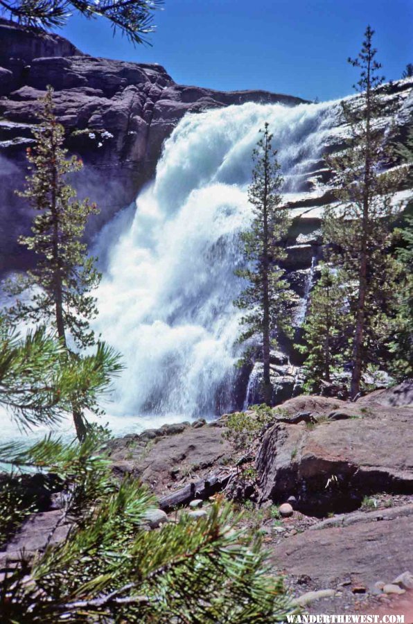 Water Wheel Falls is a good day hike in Tuolumne