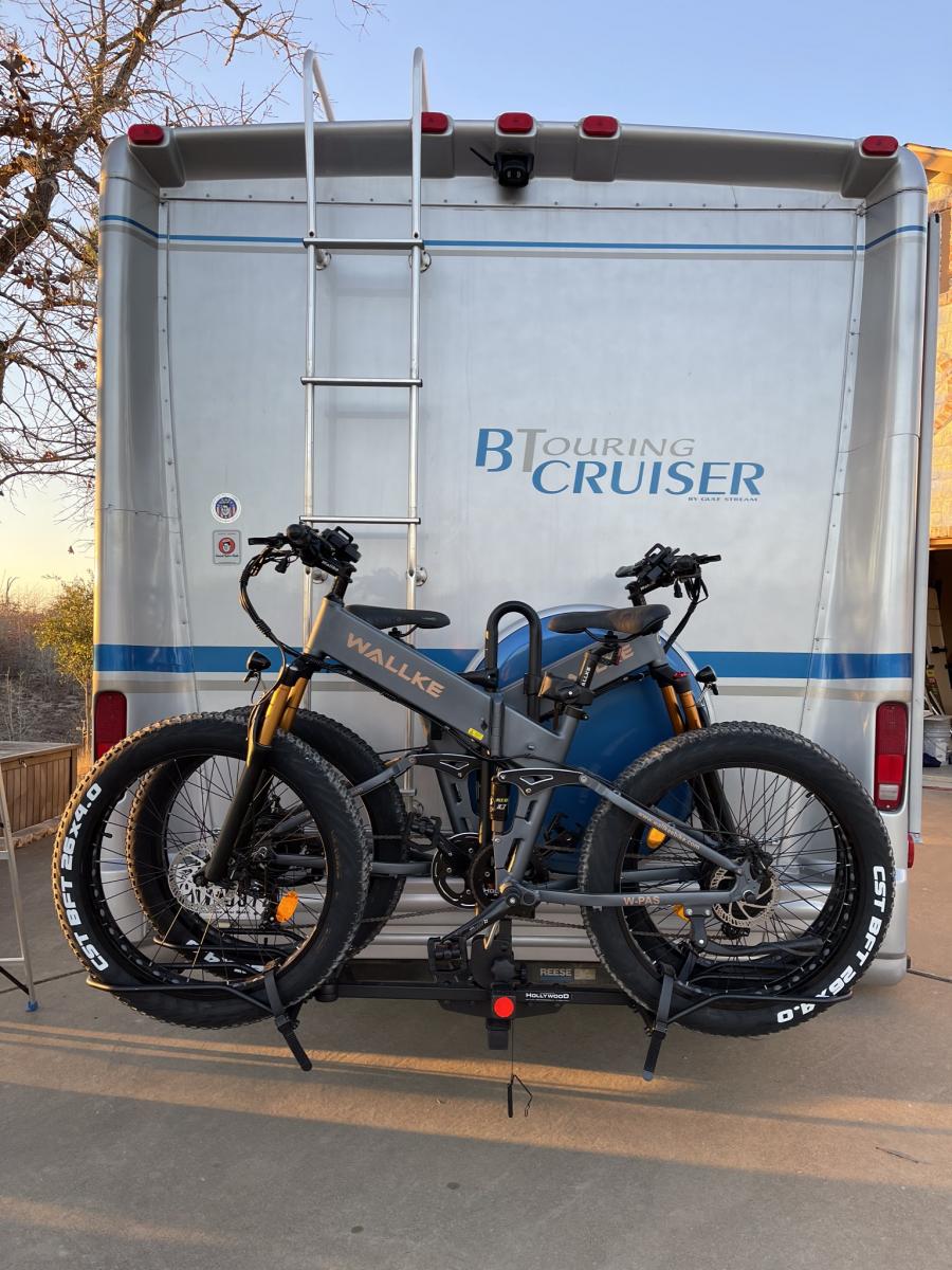 we decided to get electric bikes so we can venture off without having to break up camp. Great decision - feel like towing a vehicle kinda defeats the 