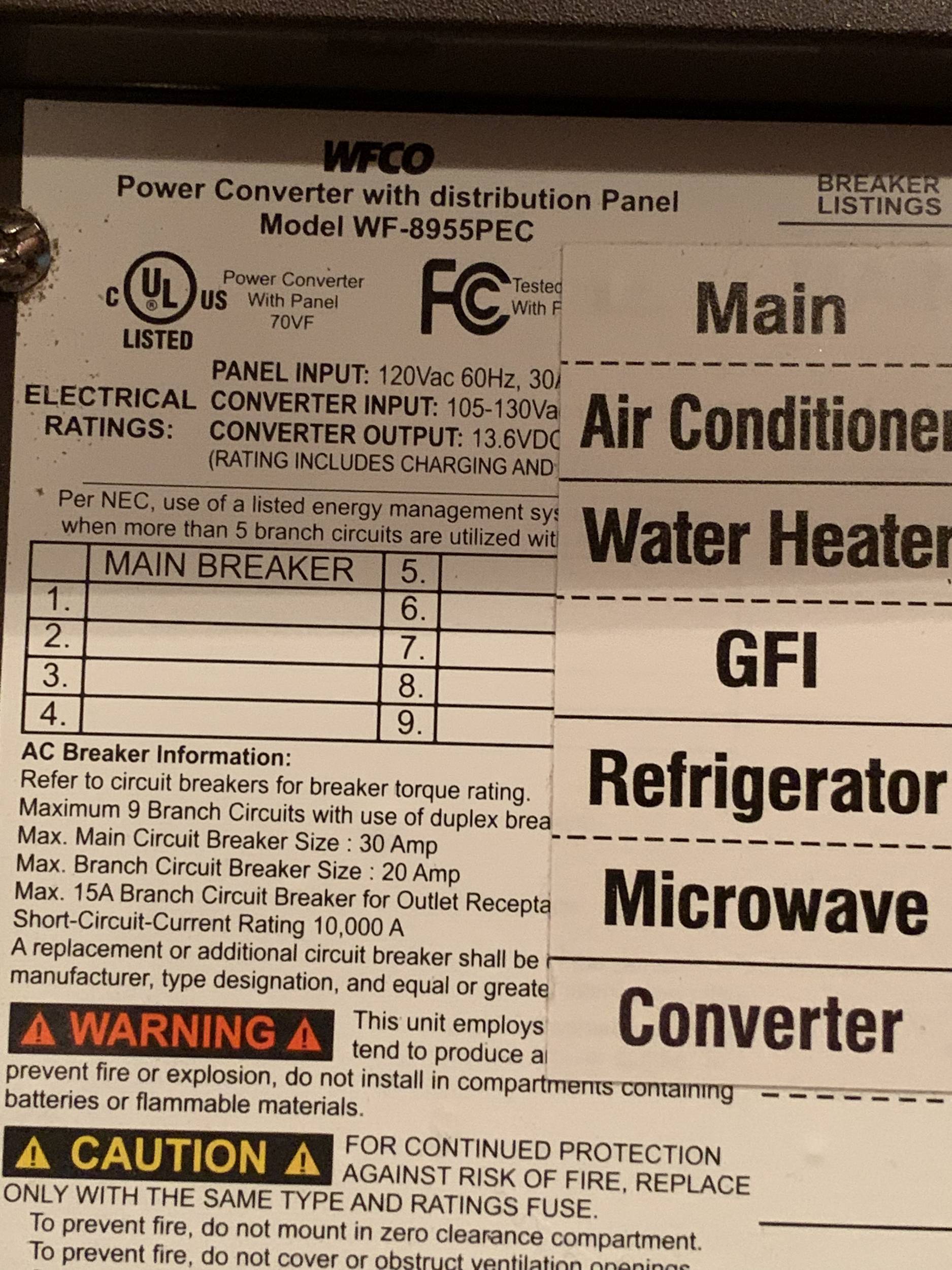 WFCO WF-8955PEC Power Converter