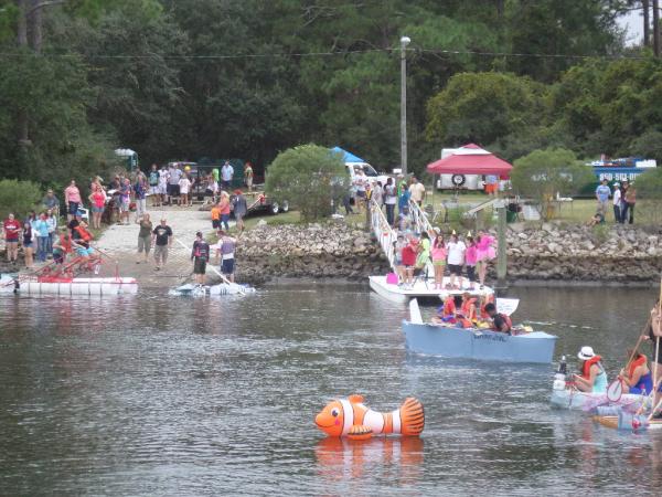 "What ever floats your boat" races.   Oct.15, Florida State Marine Biology Lab.  16 entrants, 3 heats.  Most floated and more than 1/2 finished.