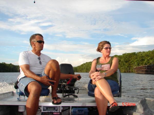 Wife and I boating on local river