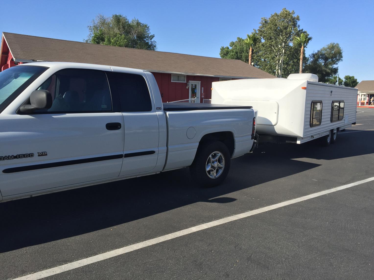 Wife suggested we paint the Hi-Lo the same color as the Ram 1500 pickup truck.